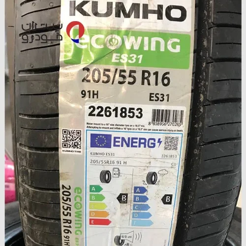لیبل اتحادیه اروپا لاستیک کومهو 205/55/16 گل Ecowing ES31
