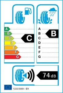 لیبل اتحادیه اروپا لاستیک کومهو 205/55/16 گل Ecsta LE Sport KU39