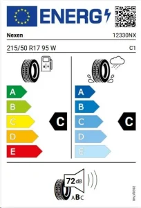 لیبل اتحادیه اروپا لاستیک رودستون 215/50/17 گل N FERA SU1