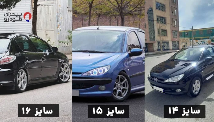 سایز های مختلف رینگ اسپرت 206